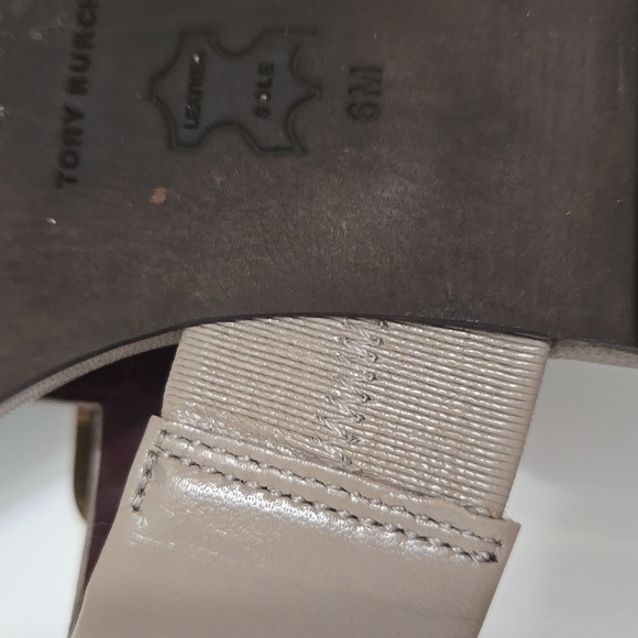 Tory Burch Taupe and Gold Sandals. Size 6M. Like New Condition. - Picture 11 of 12